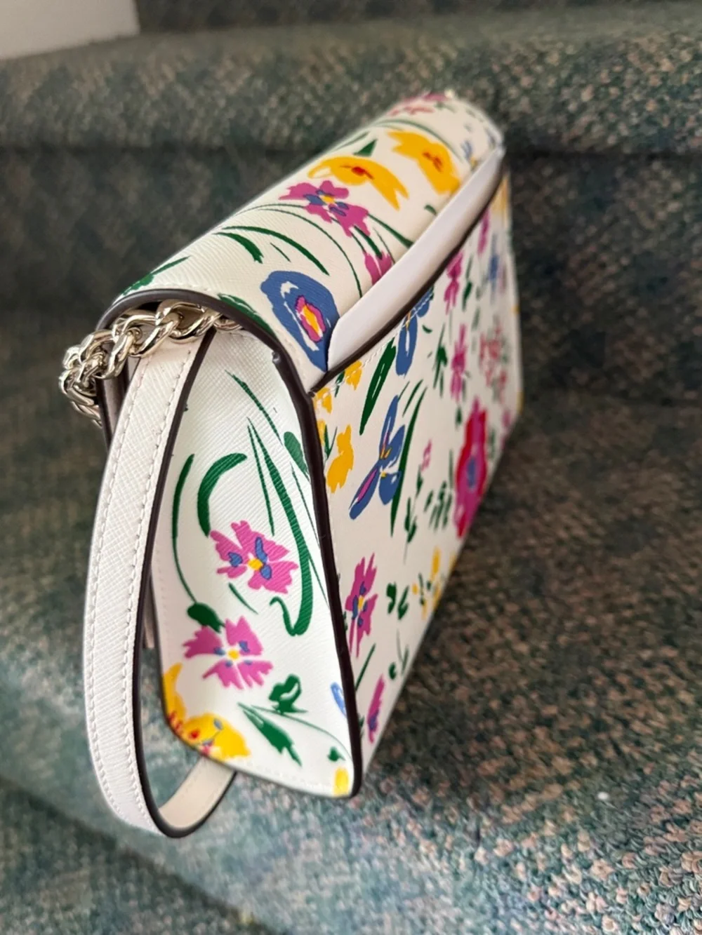 Kate Spade White Floral Crossbody & Matching Slide Sandals 8.5 Mother’s‎ Day